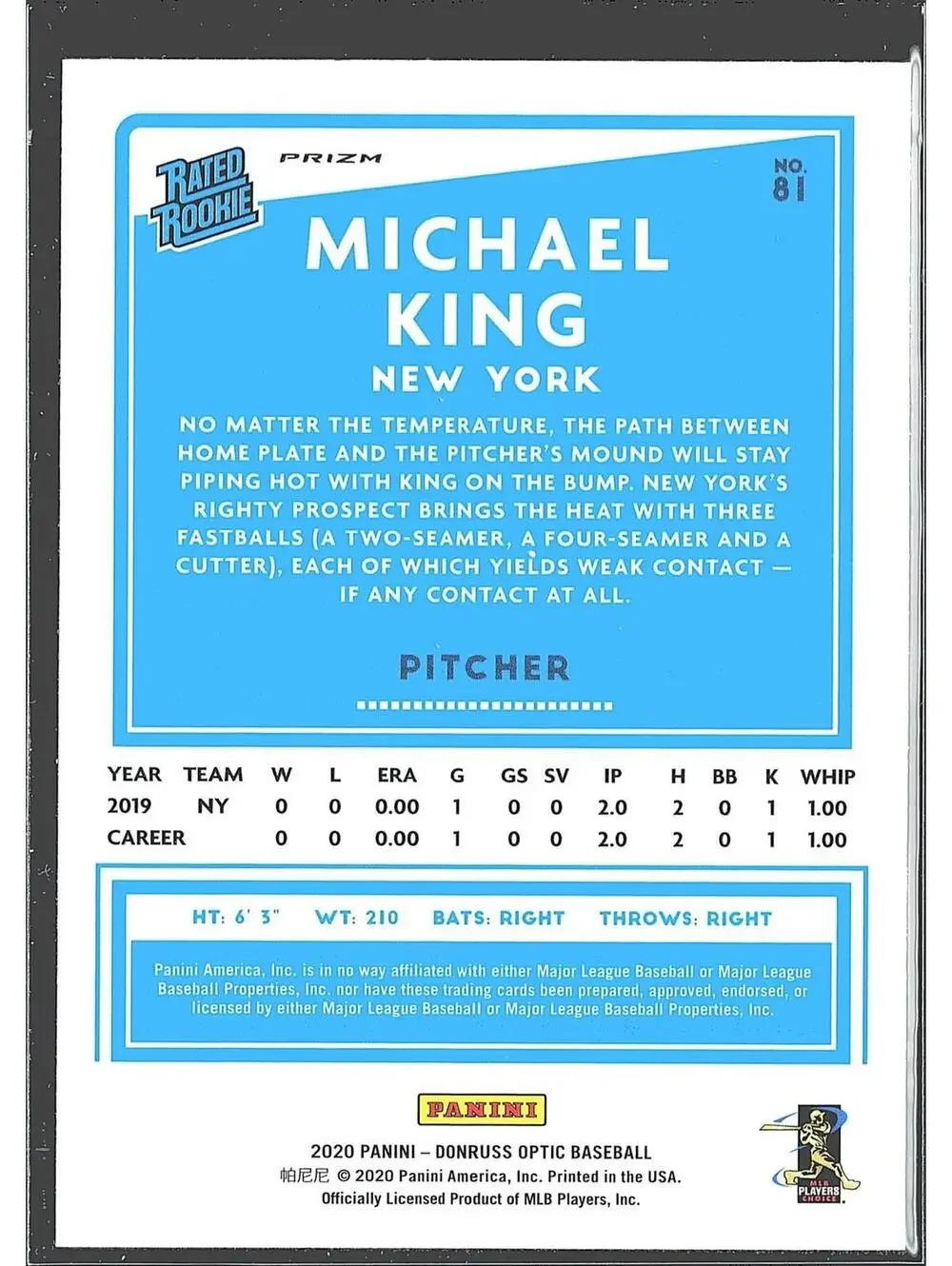 2020 Donruss Optic #81 Michael King